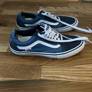 Vans Men's Navy and White Pro Sneakers Size 10